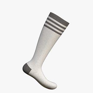 Sport Long Sock On The Foot 3D model