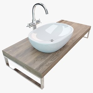 3D bathroom washbasin plate model