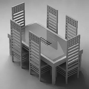 dining table chairs 3d 3ds