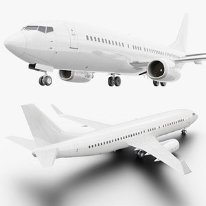 White Boeing 737-800 Realistic Jet Airliner Plane 3D model