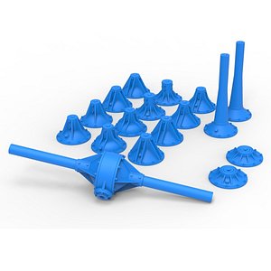 3D Non-Quick Change Rear End Set Scale 1 to 25