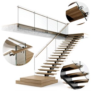 3D Modern interior stair 06