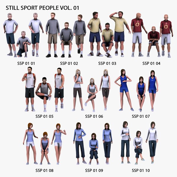 3d 30 people: sports people model