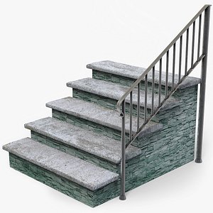 Facade Stone Staircase 3D model
