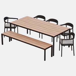3D illum dining table chair model