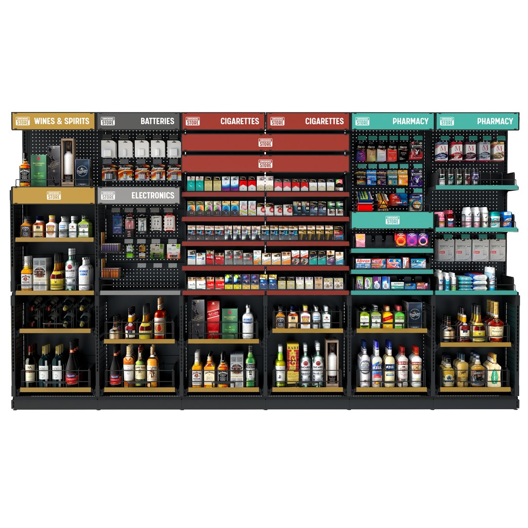 3D CONVENIENCE STORE SHELVING https://p.turbosquid.com/ts-thumb/Xi/EKwnco/Tl/14/png/1648331356/1920x1080/fit_q87/9e0454baff7a8a816438c8b4712a84373cac8498/14.jpg