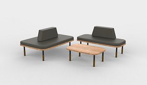 3D Sea Stone Sofa 3D model