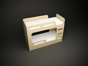 Minimalist bunk bed made of plywood for cnc machine 3D
