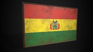 Old Picture Frame With Bolivia Flag