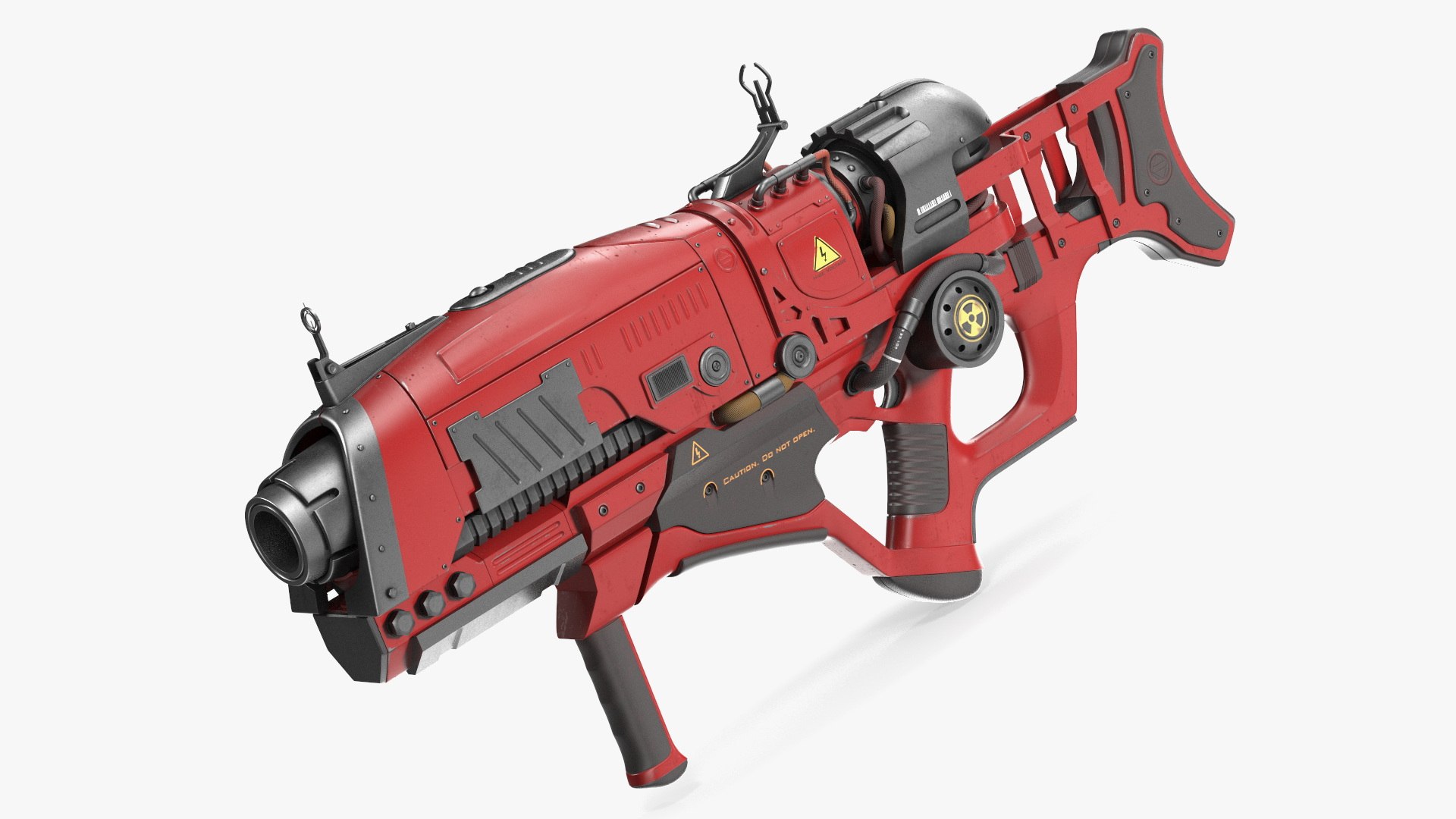 Futuristic Assault Rifle Red 3D model preview