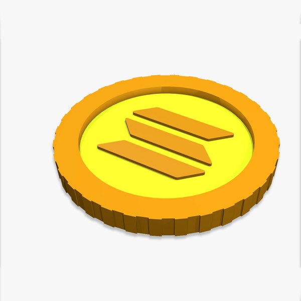 Solana coin toon 3D model