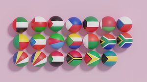 Flag of Ball Collection 7 3D model