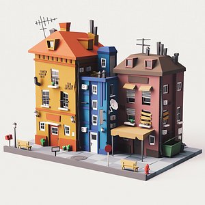 Street Buildings 01 3D model