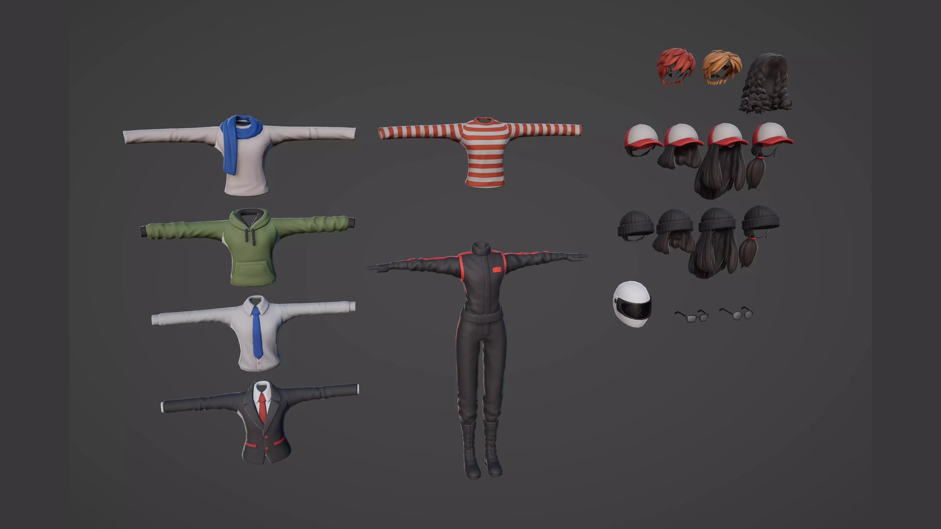 Stylized Moduler Anime Characters 3D Model - TurboSquid 2204854
