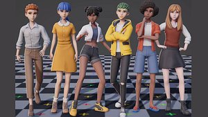 Stylized Moduler Anime Characters