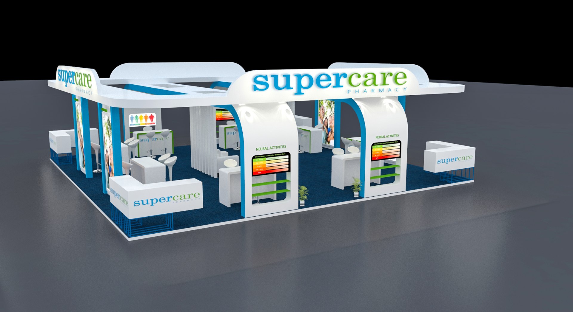 3D 4 SIDE OPEN STAND Model TurboSquid 1781101