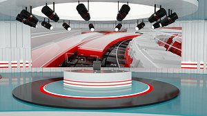 3D virtual set news studio