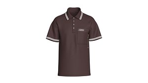 3D model Men Printed Zip Pocket Polo Shirt