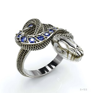 Snake ring with stones