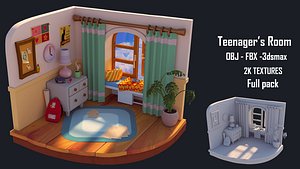 Isometric Teenagers room
