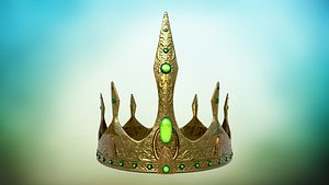 3D Old Medieval Crown PBR game ready Low-poly model