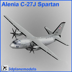 alenia c-27j spartan military transport 3d model