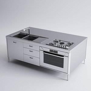3d model alpes inox kitchen island