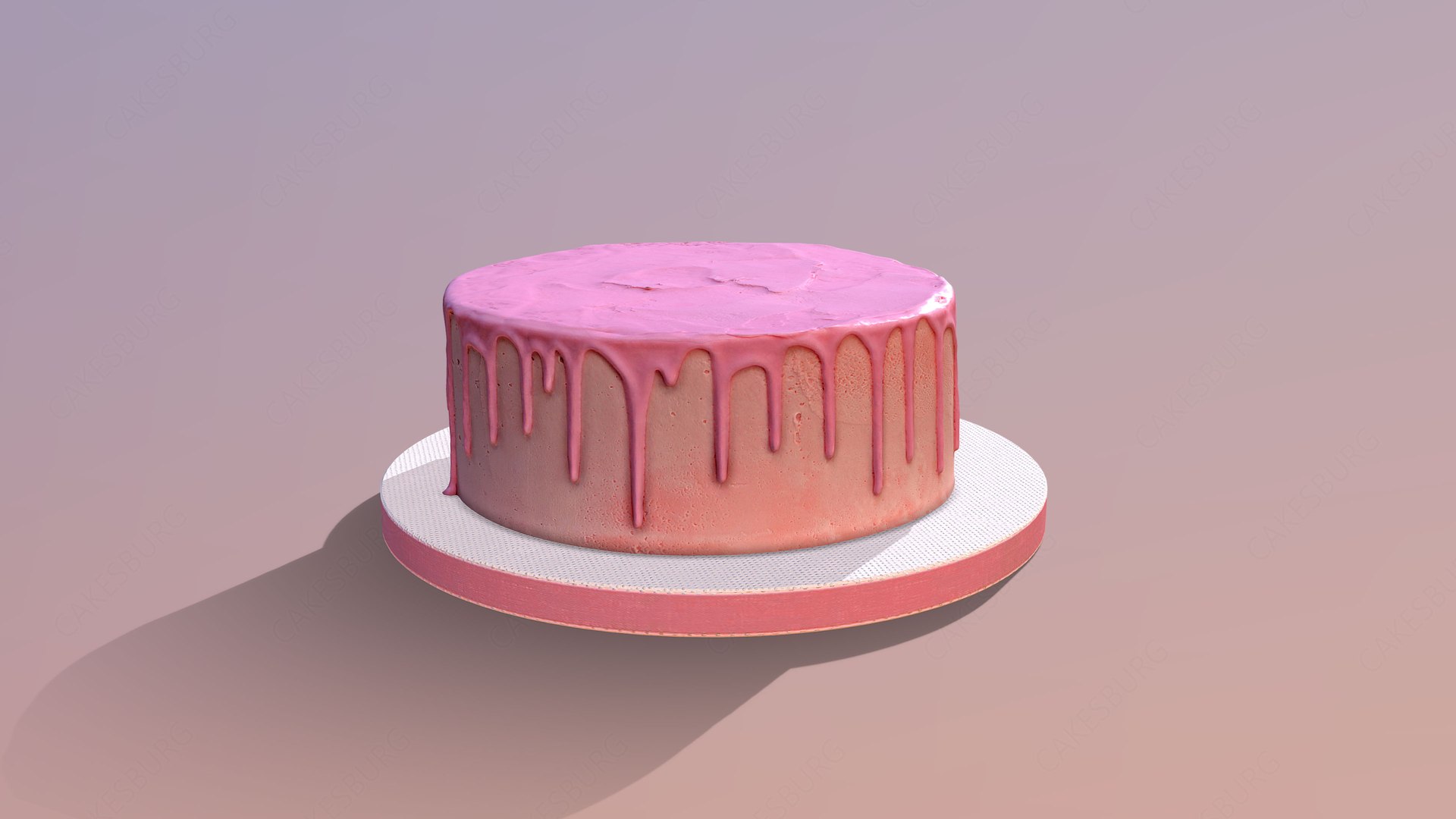 Plain Pink Drip Cake 3D model - TurboSquid 1888909