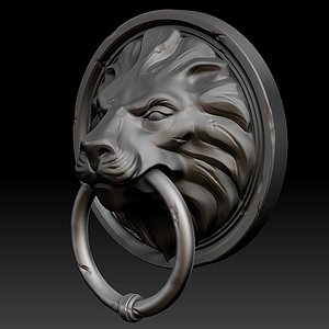 3ds zbrush lion door head
