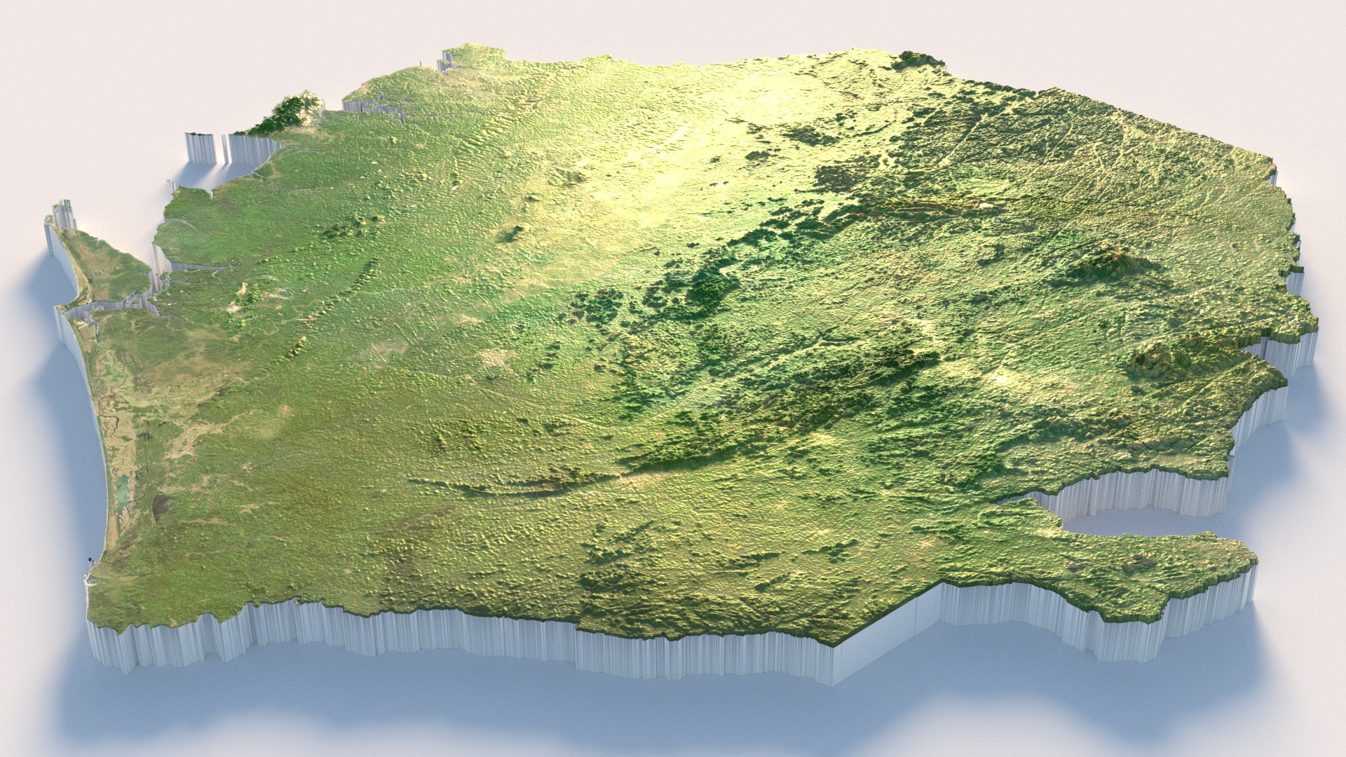3D Sierra Leone Terrain Map Model - TurboSquid 2336726