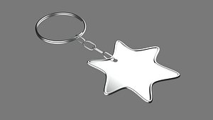 Keychain Three 3D Model key ring with chain 3D model