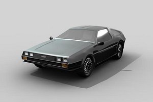 3d model delorean car