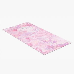 Fitness Mat with Pastel Swirl Design Pink 3D model