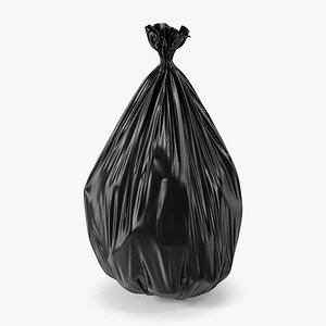 3D Black Trash Bag Closed