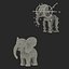 Cartoon Elephant Rigged