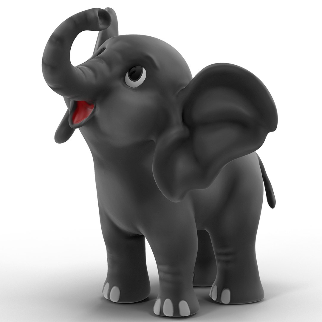 Cartoon Elephant Rigged 3D model preview