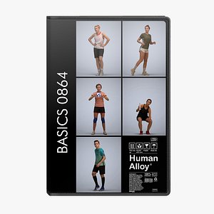 Basics0864 - A set containing 5 models of male and female adults standing in sport attire doing exer 3D model
