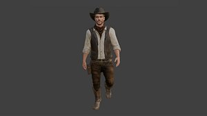 3D Modular Cowboy Character - Fully Rigged and Animated 3D model