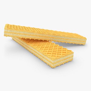 realistic wafer cookie lemon 3d 3ds