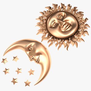 3D sun moon model