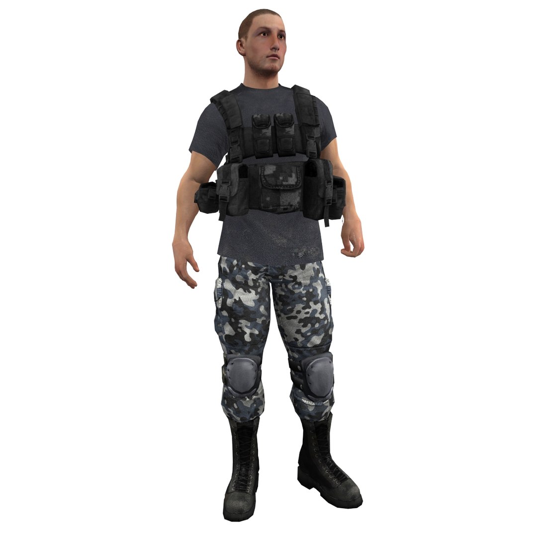 mercenary rigged soldier 3d ma