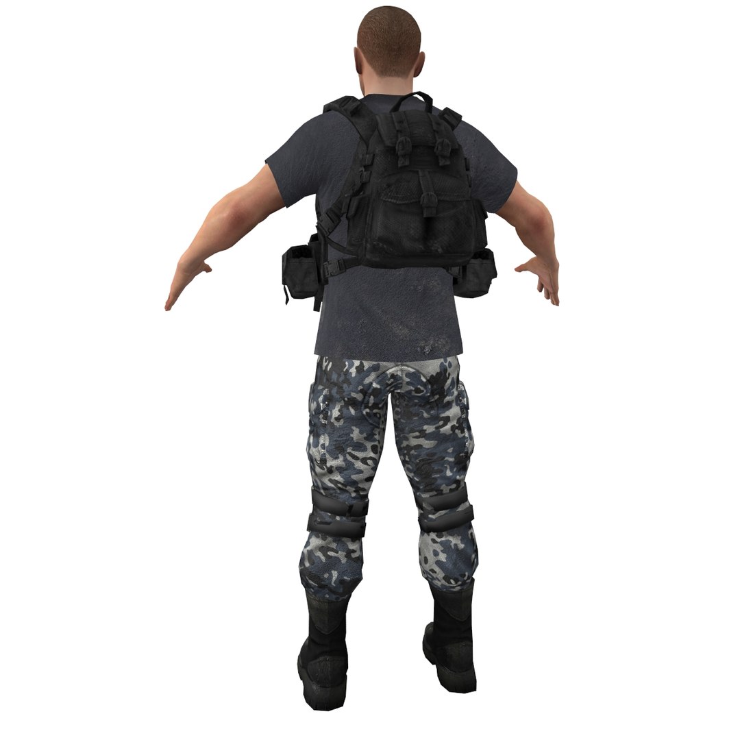mercenary rigged soldier 3d ma