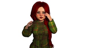AAA 3D Cartoony Girl 01 -Realistic Stylized Game Ready Character 3D model
