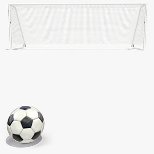 Animated Slowmotion Soccer Ball Hits the Bar and Bounces Back Off 3D model