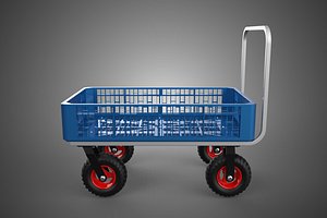PUSHCART CRATE GRID TUB WAGON TROLLEY 4 FOUR SWIVEL CASTER WHEEL