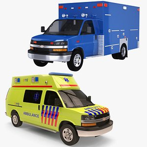 3D model 2020 chevrolet express ems ambulance