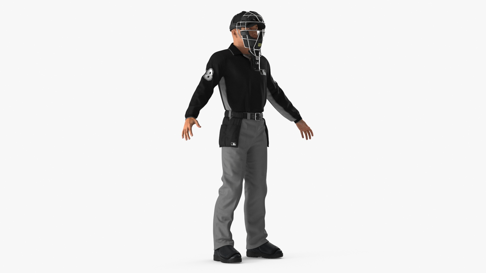 3D Baseball Umpire With Protective Mask APose TurboSquid 2297424