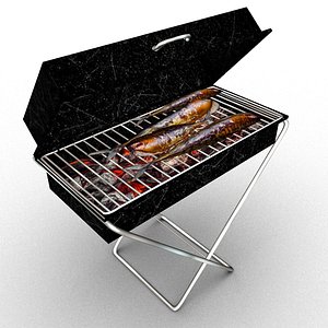 smoked mackerel 3D model