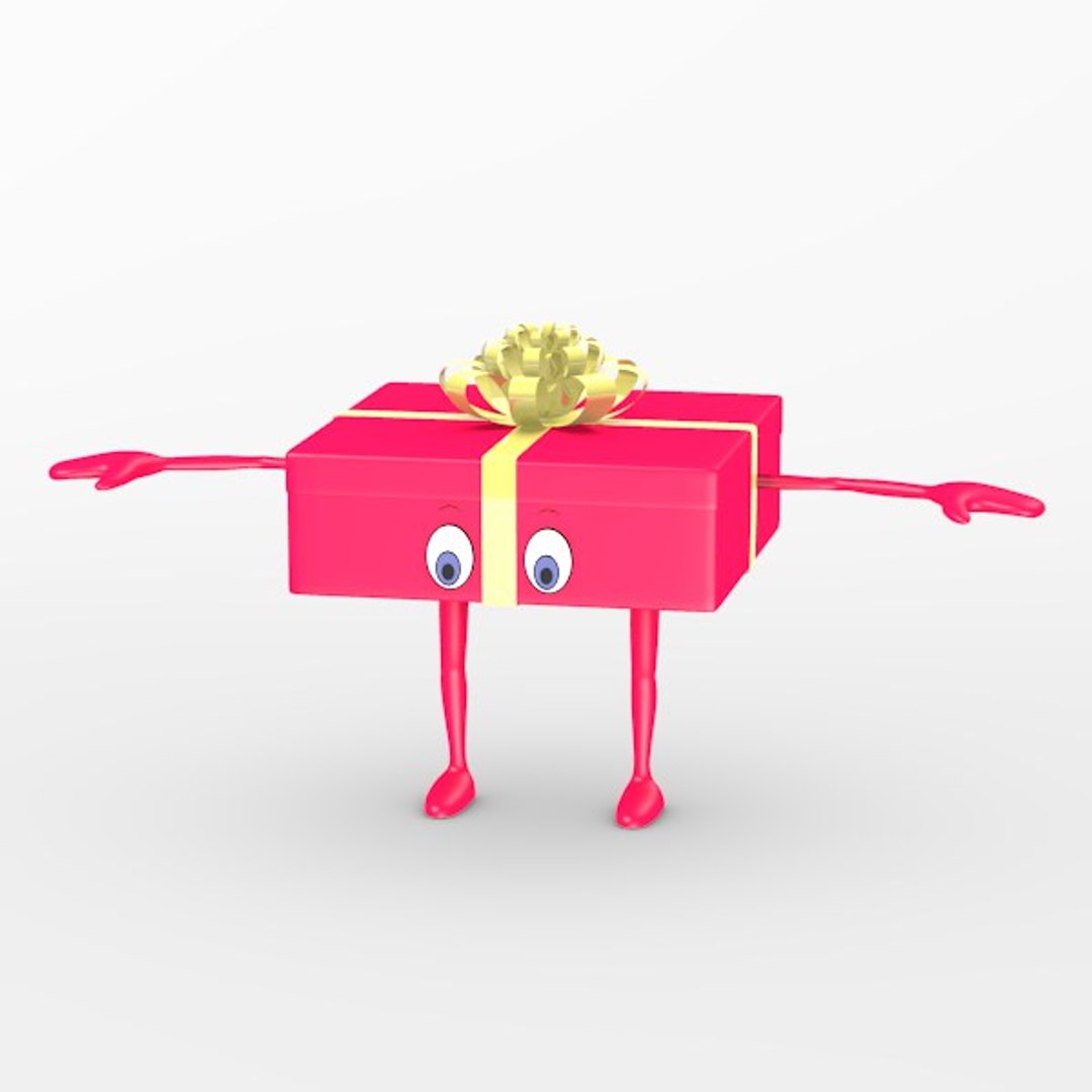 gift character rigged 3d blend