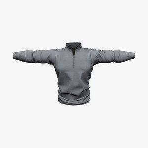 Gray Golfer Standing Collar Sports Sweater Top